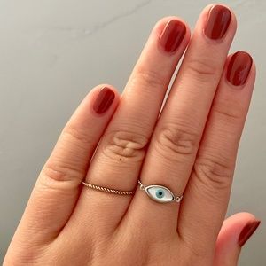 Mejuri evil eye chain ring in sterling silver